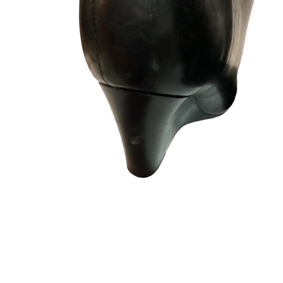 Lauren by Ralph Lauren Tamia Black Leather Lace Up Ankle Boots with Wedge Heel S - Picture 11 of 11